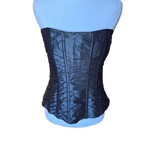 Tesa silver metallic Y2K corset top. Goth, romantic, grunge chic, coquette
